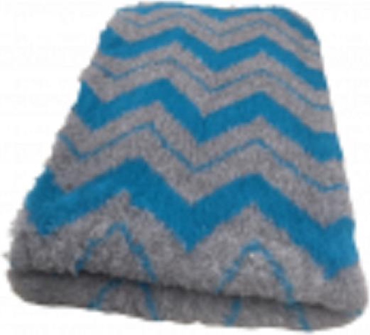 2 Stuks - Vetbed - Dierenmat - Dierenkleed - Hondenkleed - ZIG ZAG - Antraciet Turquoise - Latex Anti Slip - 75 x 50 cm - Machine wasbaar