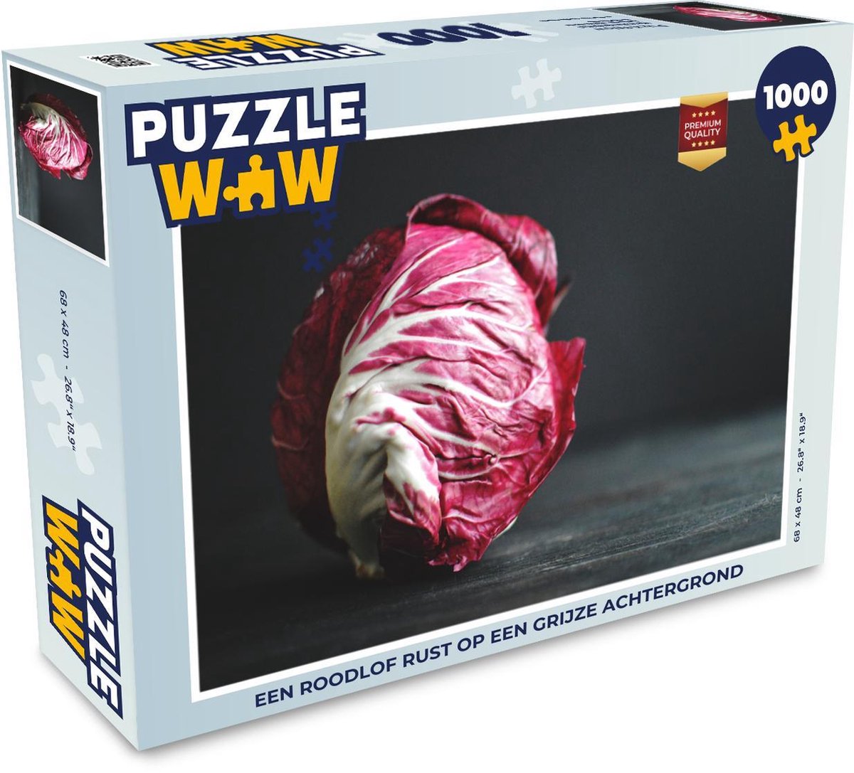 Puzzel 1000 stukjes volwassenen Roodlof 1000 stukjes - Een roodlof rust op een grijze achtergrond  - PuzzleWow heeft +100000 puzzels