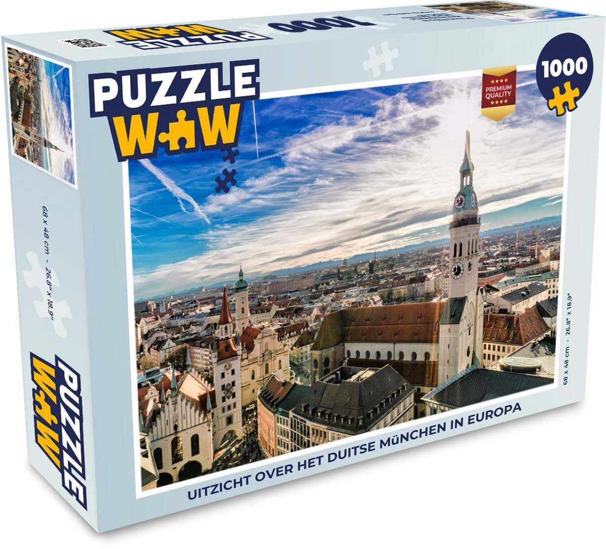 Puzzel 1000 stukjes volwassenen Munchen 1000 stukjes - Uitzicht over het Duitse München in Europa  - PuzzleWow heeft +100000 puzzels