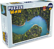 Puzzel 1000 stukjes volwassenen Regenwoud 1000 stukjes - Kronkelige helderblauwe rivier tussen de regenwouden  - PuzzleWow heeft +100000 puzzels