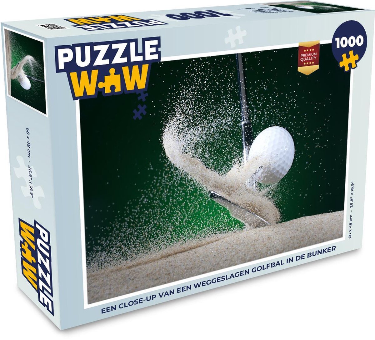 Puzzel 1000 stukjes volwassenen Golfen 1000 stukjes - Een close-up van een weggeslagen golfbal in de bunker  - PuzzleWow heeft +100000 puzzels