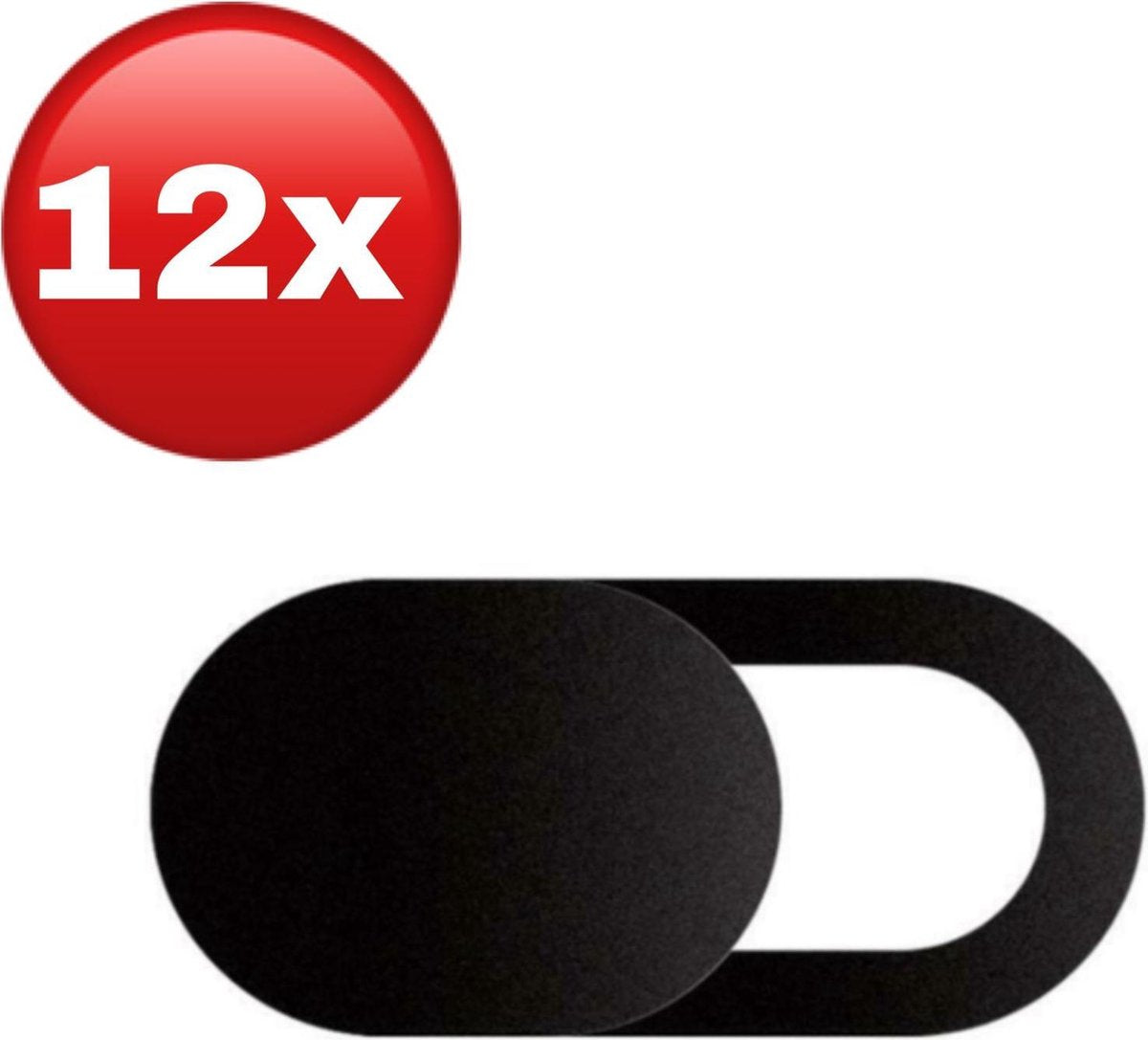 12 stuks - Webcam cover - Camera schuifje - Privacy - Cover - Schuifje - Zwart