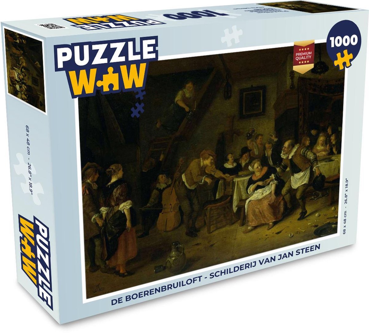 Puzzel 1000 stukjes volwassenen Jan Steen 1000 stukjes - De Boerenbruiloft - Schilderij van Jan Steen  - PuzzleWow heeft +100000 puzzels
