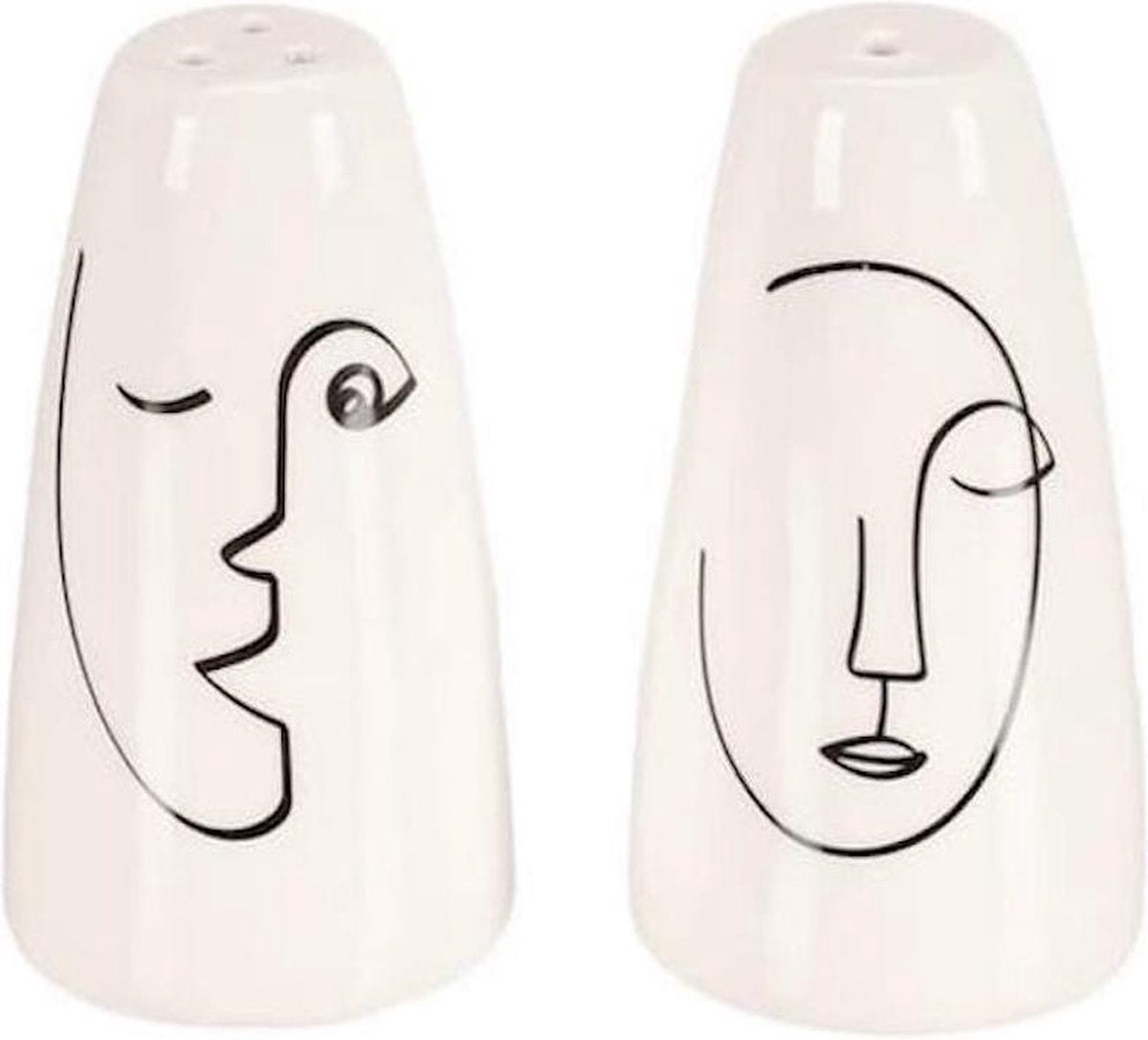 Peper -en zoutset | Peper & Zoutstel | Porselein | White | Black | Design | Koken | Keukentoebehoren | Neutraal | Peper -en zoutduo
