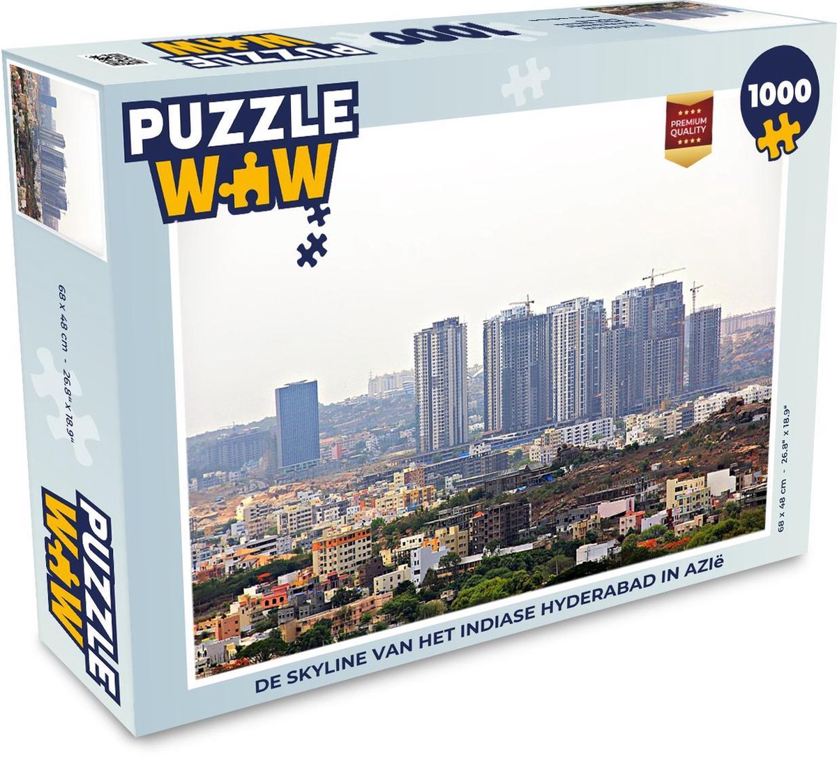 Puzzel 1000 stukjes volwassenen Hyderabad 1000 stukjes - De skyline van het Indiase Hyderabad in Azië  - PuzzleWow heeft +100000 puzzels