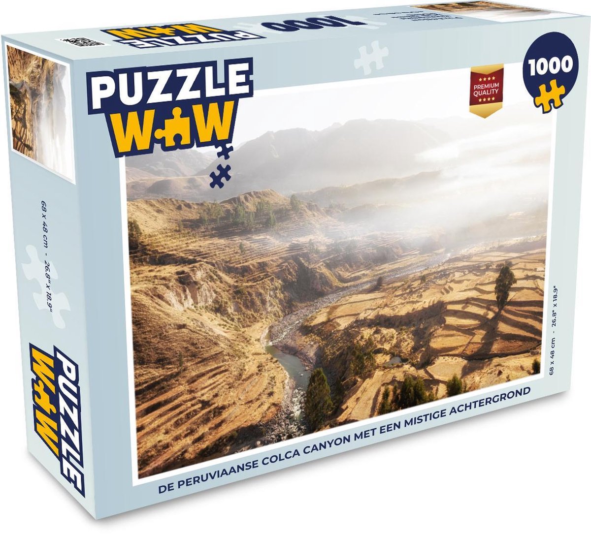 Puzzel 1000 stukjes volwassenen Colca Canyon 1000 stukjes - De Peruviaanse Colca Canyon met een mistige achtergrond  - PuzzleWow heeft +100000 puzzels