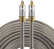 ETK Digital Optical kabel 20 meter / toslink audio male to male / Optische kabel metaal - Grijs