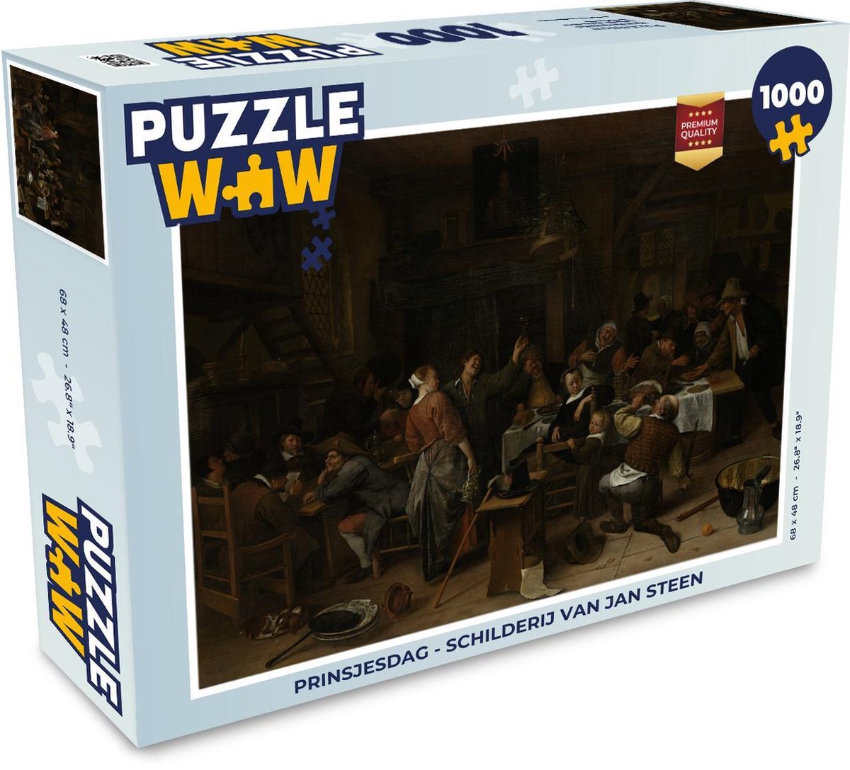 Puzzel 1000 stukjes volwassenen Jan Steen 1000 stukjes - Prinsjesdag - Schilderij van Jan Steen  - PuzzleWow heeft +100000 puzzels