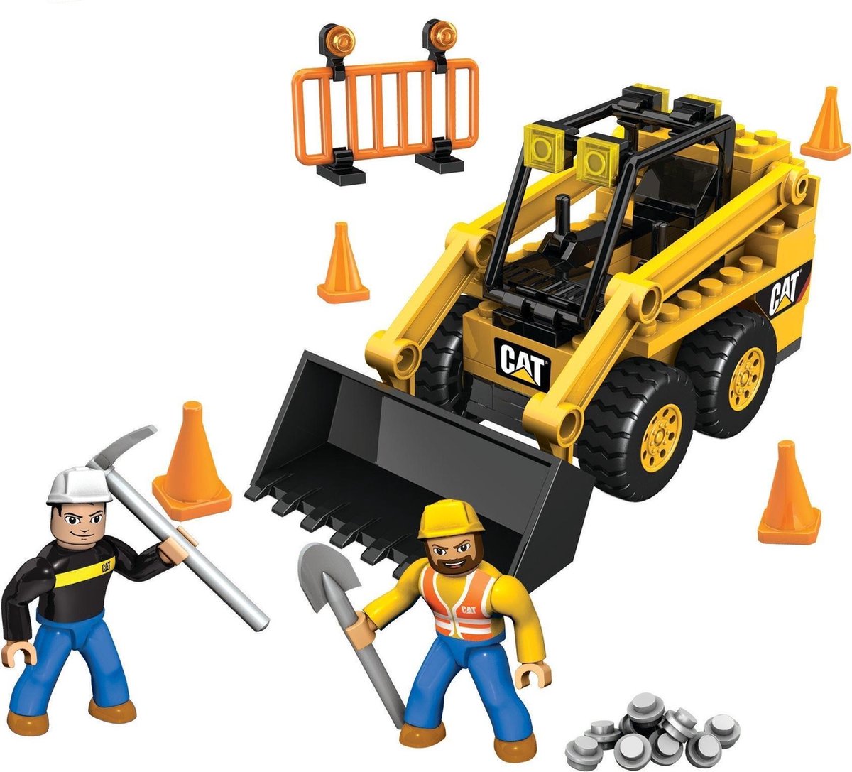 Mega Bloks CAT Skid Steer Graafmachine - Constructiespeelgoed