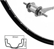 Kgs achterwiel 28x11/2 etrto 635 zwart shimano remnaaf rvs spaken