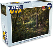 Puzzel 1000 stukjes volwassenen Herfst Dieren 1000 stukjes - Hert lopend in een bos in de herfst  - PuzzleWow heeft +100000 puzzels