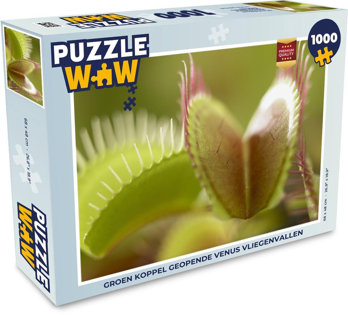 Puzzel 1000 stukjes volwassenen Venus Vliegenval 1000 stukjes - Groen koppel geopende Venus Vliegenvallen  - PuzzleWow heeft +100000 puzzels