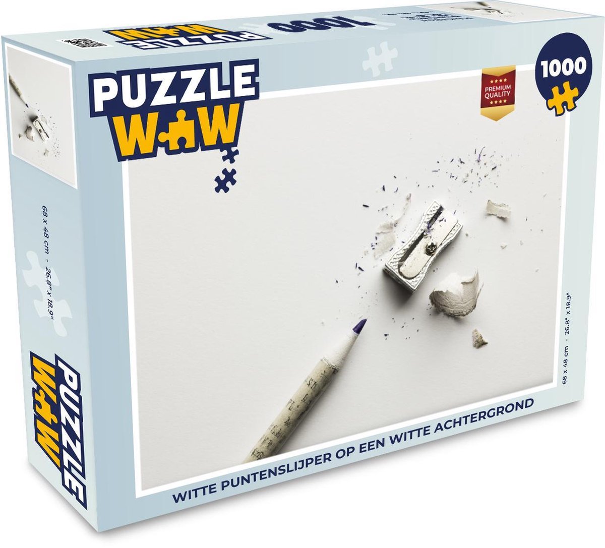 Puzzel 1000 stukjes volwassenen Puntenslijper 1000 stukjes - Witte puntenslijper op een witte achtergrond  - PuzzleWow heeft +100000 puzzels