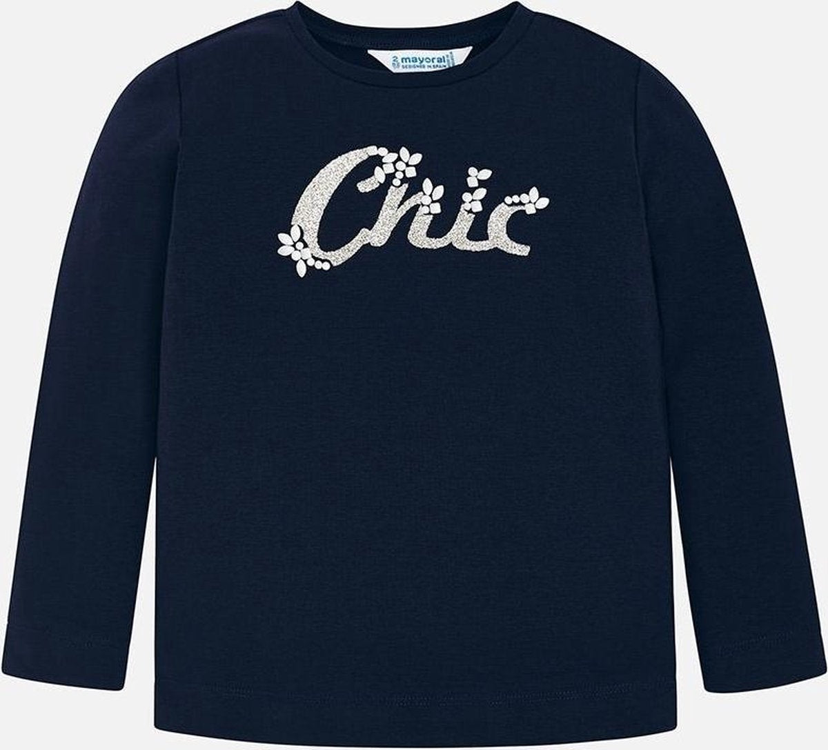 Long sleeve Cotton flame Girls - T-shirt Long Sleeve Blauw - Maat 122