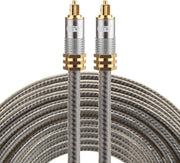 ETK Digital Optical kabel 8 meter / toslink audio male to male / Optische kabel metaal - Grijs