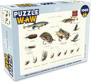 Puzzel 1000 stukjes volwassenen Vissen illustratie 1000 stukjes - Een vintage illustratie van meerdere soorten visaas  - PuzzleWow heeft +100000 puzzels