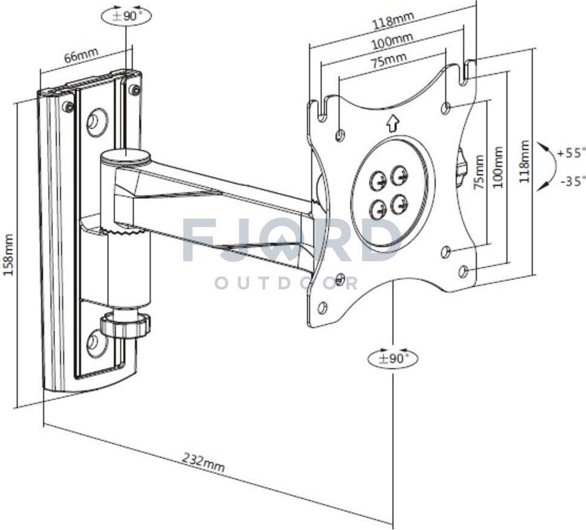Vechline TV Steun Wandmontage 1-Arm