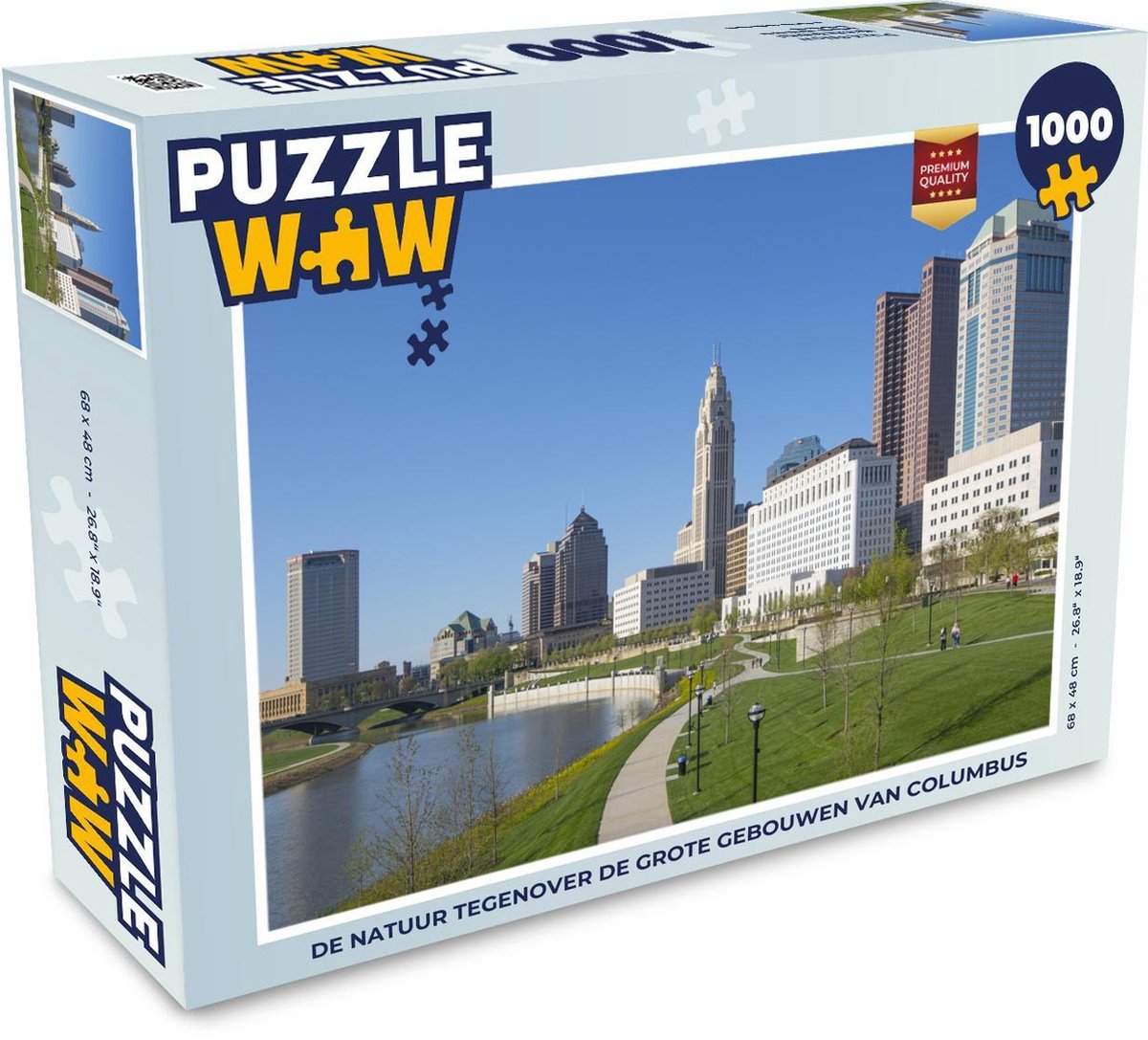 Puzzel 1000 stukjes volwassenen Columbus 1000 stukjes - De natuur tegenover de grote gebouwen van Columbus  - PuzzleWow heeft +100000 puzzels