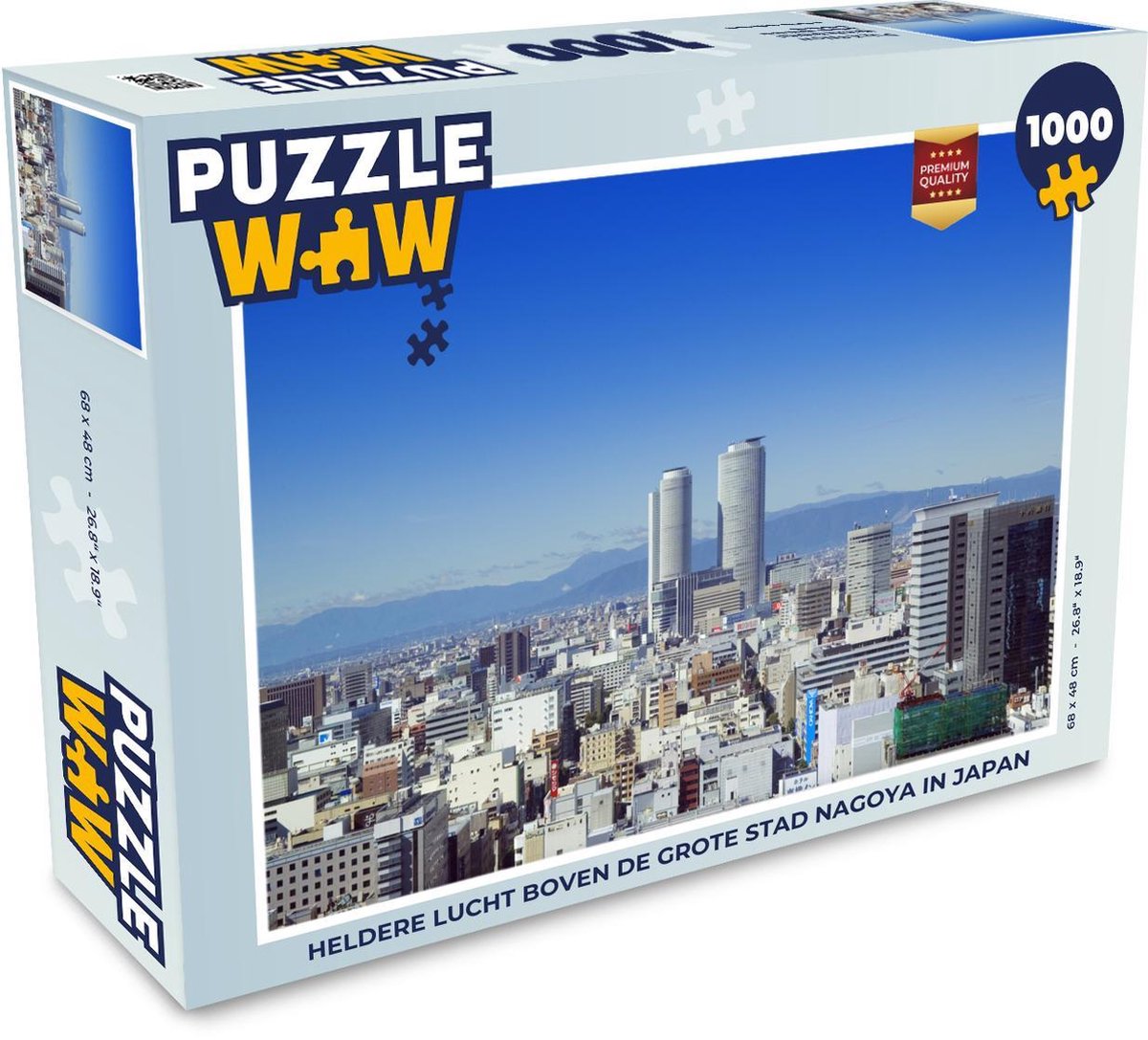 Puzzel 1000 stukjes volwassenen Nagoya 1000 stukjes - Heldere lucht boven de grote stad Nagoya in Japan  - PuzzleWow heeft +100000 puzzels