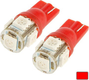 T10 Rood 5 LED 5050 SMD Autosignaal gloeilamp (per paar) (rood)