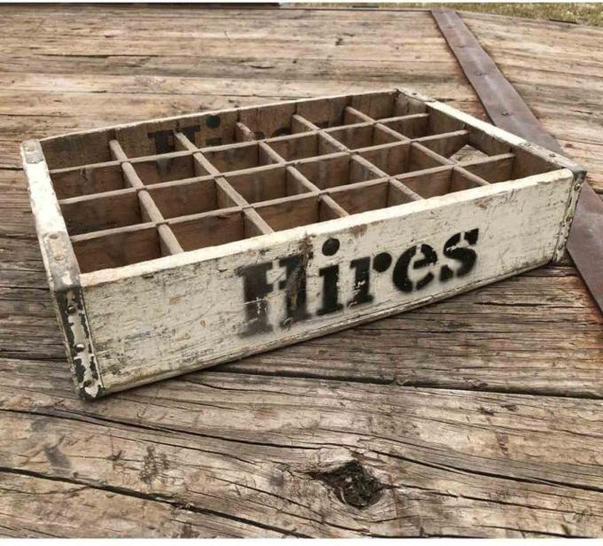 Originele Vintage Houten Hires Flessenkrat