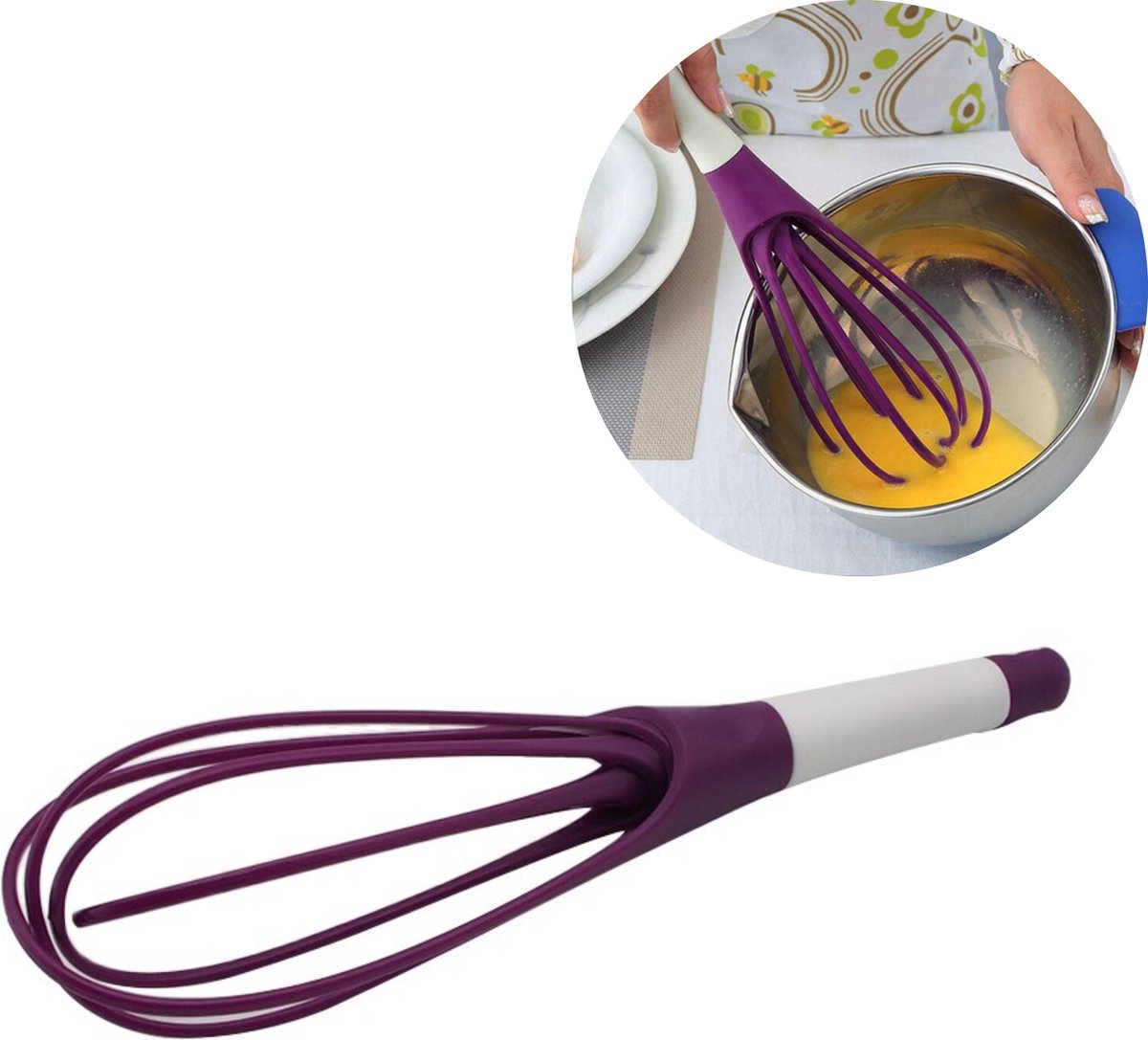 HMerch™ Garde - Keukengerei - Eierklopper - Handmixer - Spiraalgarde - Paars