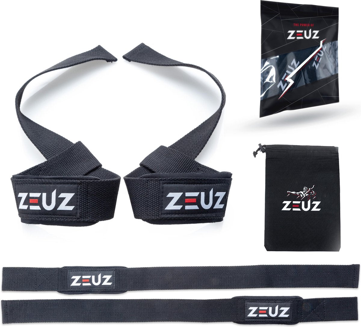 ZEUZ® 2 Stuks Lifting & Weightlifting Straps voor Fitness & Crossfit Krachttraining – Sport Wraps – Gewichichtheffen