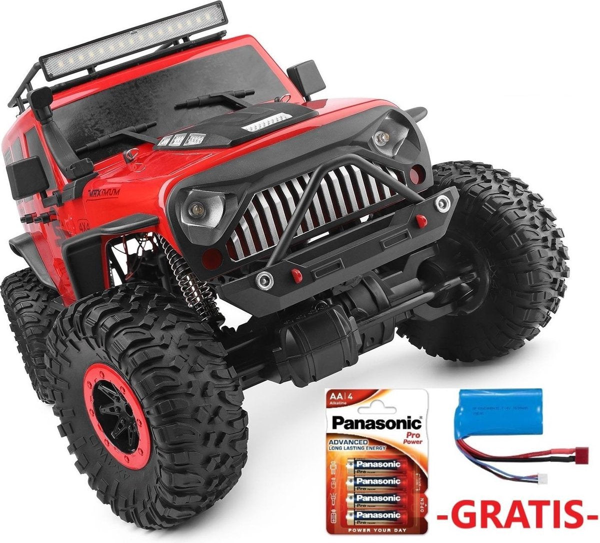Wltoys Red Crawler Jeep 104311 RC Auto - Off Road RC Voertuig - Radiografisch Bestuurbare Terreinwagen - RC Truck