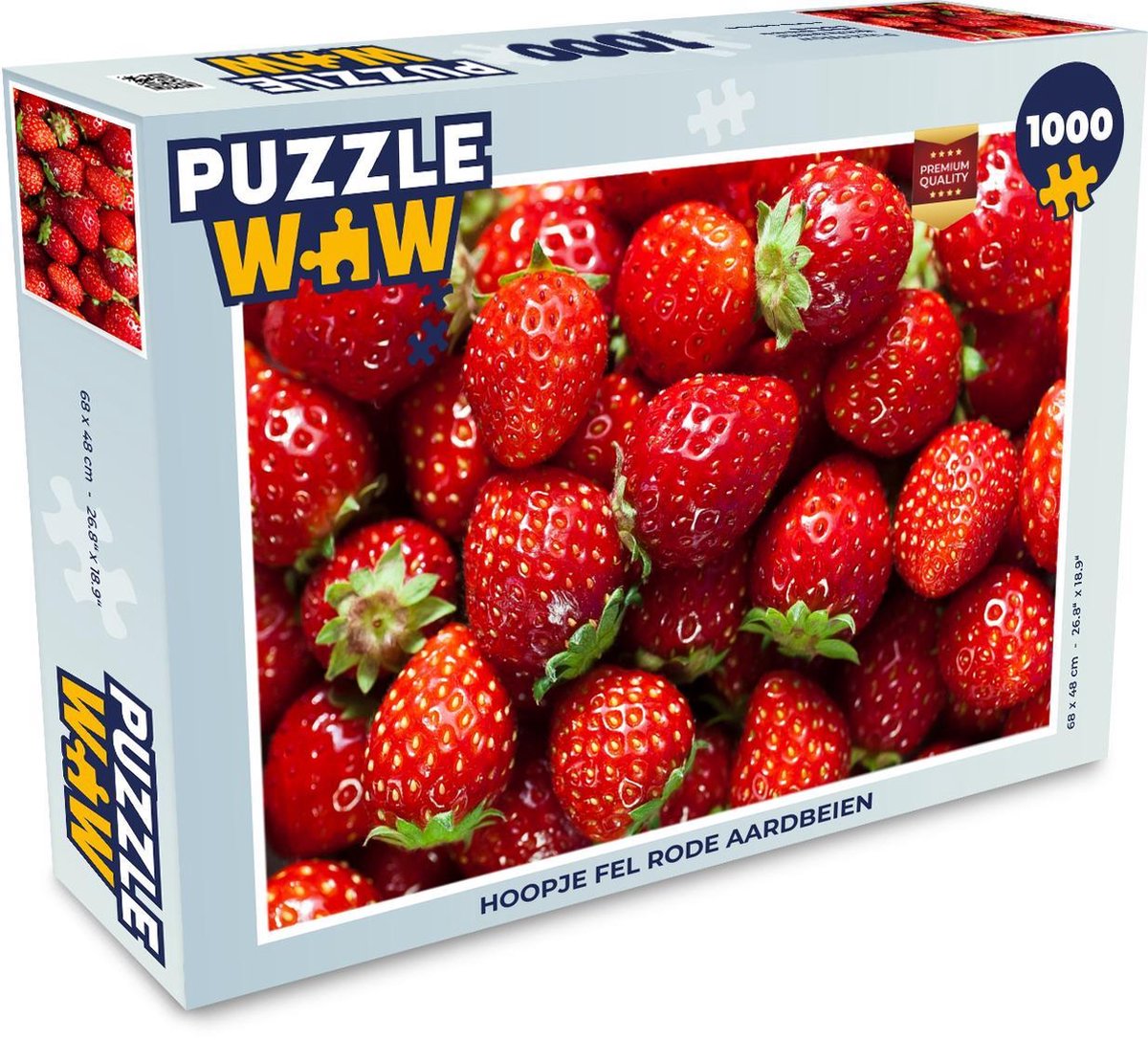 Puzzel 1000 stukjes volwassenen Aardbeien 1000 stukjes - Hoopje fel rode aardbeien  - PuzzleWow heeft +100000 puzzels