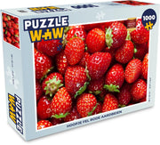 Puzzel 1000 stukjes volwassenen Aardbeien 1000 stukjes - Hoopje fel rode aardbeien  - PuzzleWow heeft +100000 puzzels
