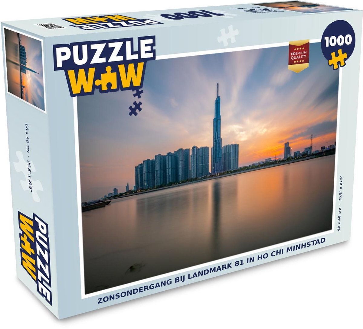 Puzzel 1000 stukjes volwassenen Landmark 81 1000 stukjes - Zonsondergang bij Landmark 81 in Ho Chi Minhstad  - PuzzleWow heeft +100000 puzzels