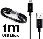 Micro USB 1 m datakabel - Zwart