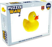 Puzzel 1000 stukjes volwassenen Bad eend op witte achtergrond 1000 stukjes - Bad eend op witte achtergrond  - PuzzleWow heeft +100000 puzzels