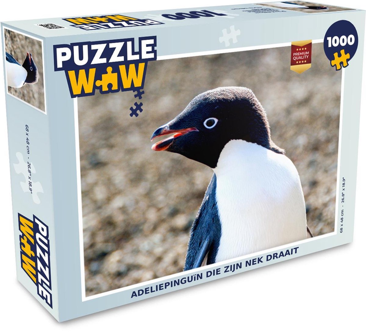 Puzzel 1000 stukjes volwassenen Adelie pinguïn 1000 stukjes - Adeliepinguïn die zijn nek draait  - PuzzleWow heeft +100000 puzzels