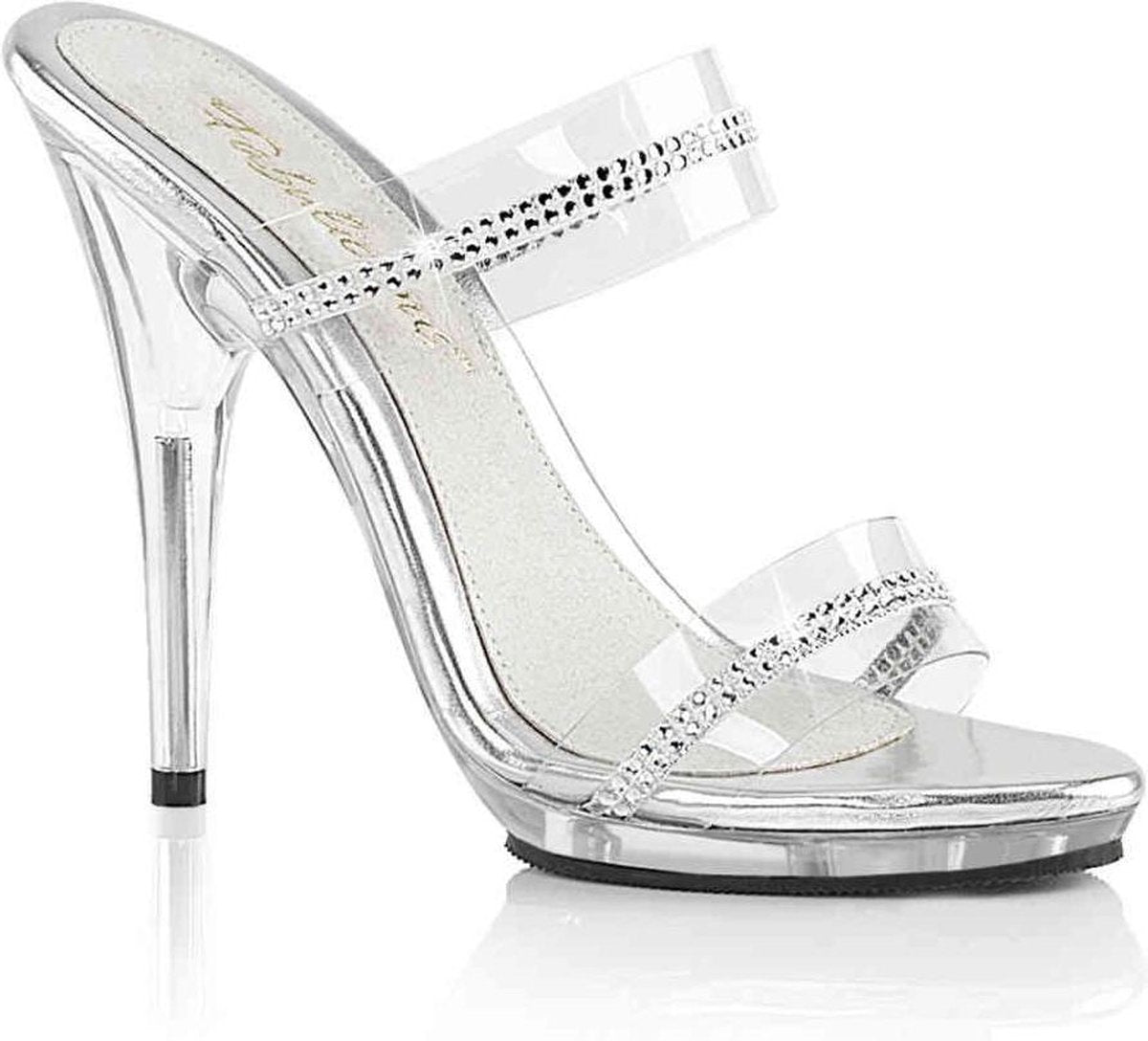 Fabulicious Hoge hakken -37 Shoes- POISE-502R US 7 Transparant/Zilverkleurig