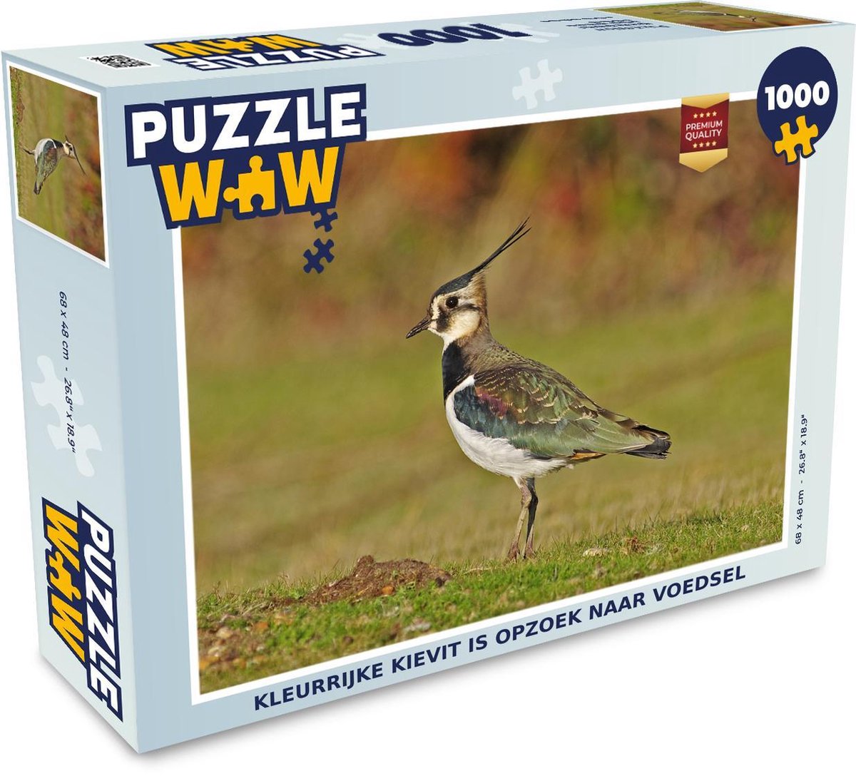 Puzzel 1000 stukjes volwassenen Kievit 1000 stukjes - Kleurrijke kievit is opzoek naar voedsel  - PuzzleWow heeft +100000 puzzels