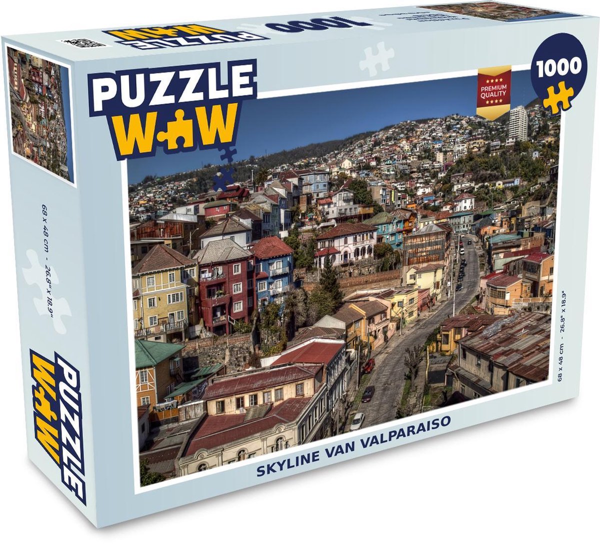 Puzzel 1000 stukjes volwassenen Vogelperspectief Chili 1000 stukjes - Skyline van Valparaiso  - PuzzleWow heeft +100000 puzzels