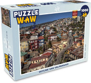 Puzzel 1000 stukjes volwassenen Vogelperspectief Chili 1000 stukjes - Skyline van Valparaiso  - PuzzleWow heeft +100000 puzzels