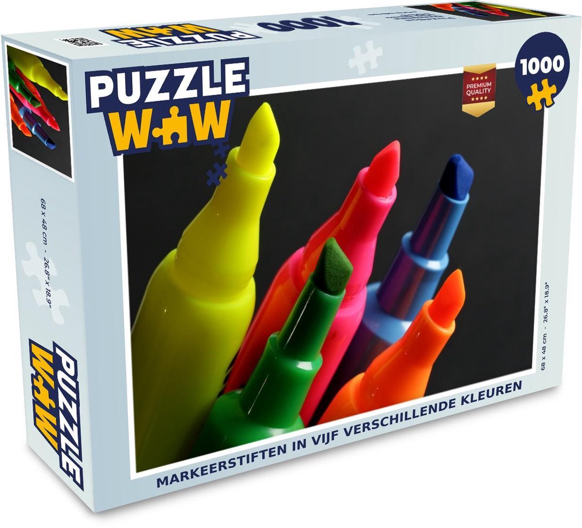 Puzzel 1000 stukjes volwassenen Markeerstiften 1000 stukjes - Markeerstiften in vijf verschillende kleuren  - PuzzleWow heeft +100000 puzzels