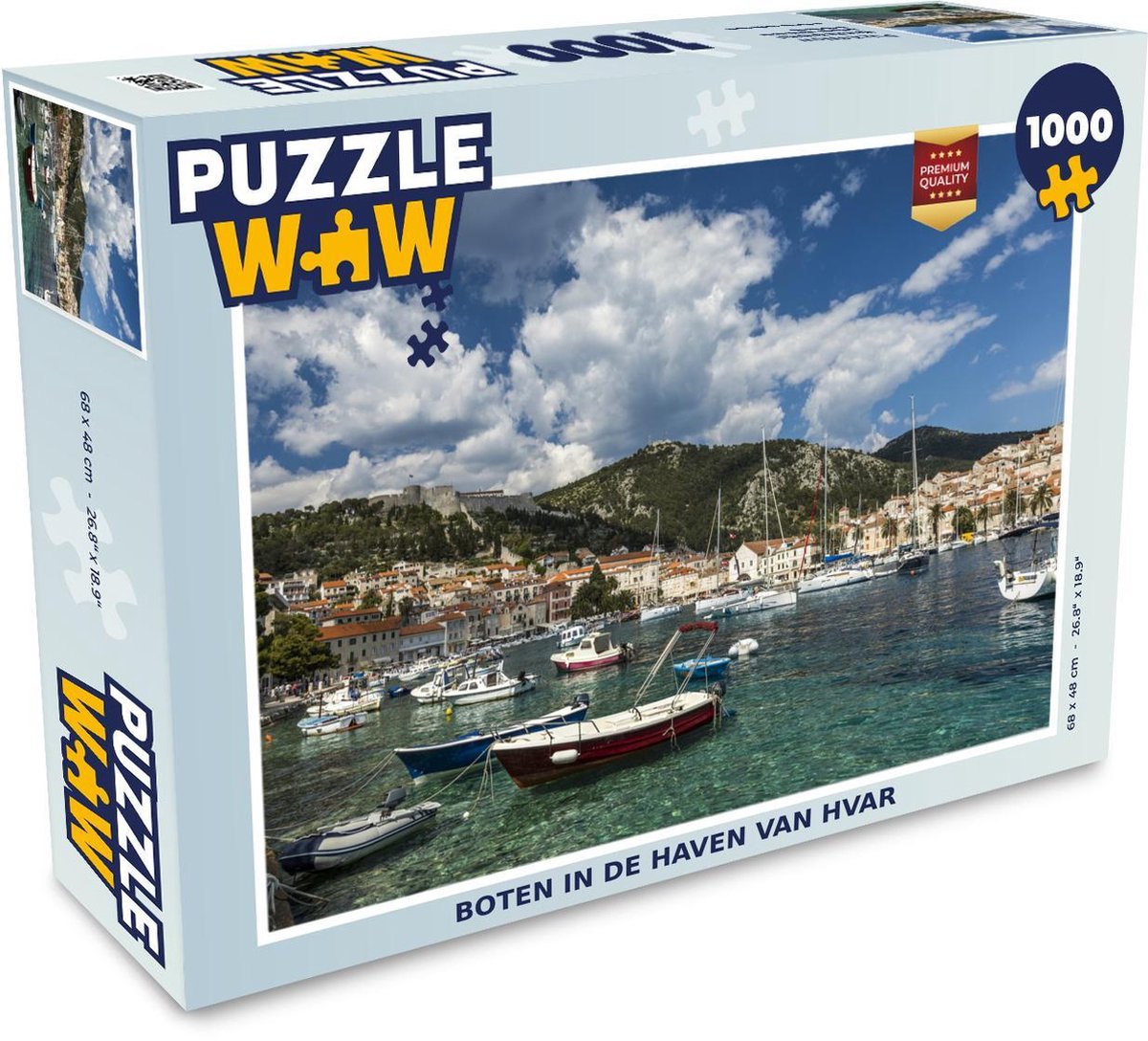 Puzzel 1000 stukjes volwassenen Hvar 1000 stukjes - Boten in de haven van Hvar puzzel 1000 stukjes  - PuzzleWow heeft +100000 puzzels