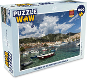Puzzel 1000 stukjes volwassenen Hvar 1000 stukjes - Boten in de haven van Hvar puzzel 1000 stukjes  - PuzzleWow heeft +100000 puzzels
