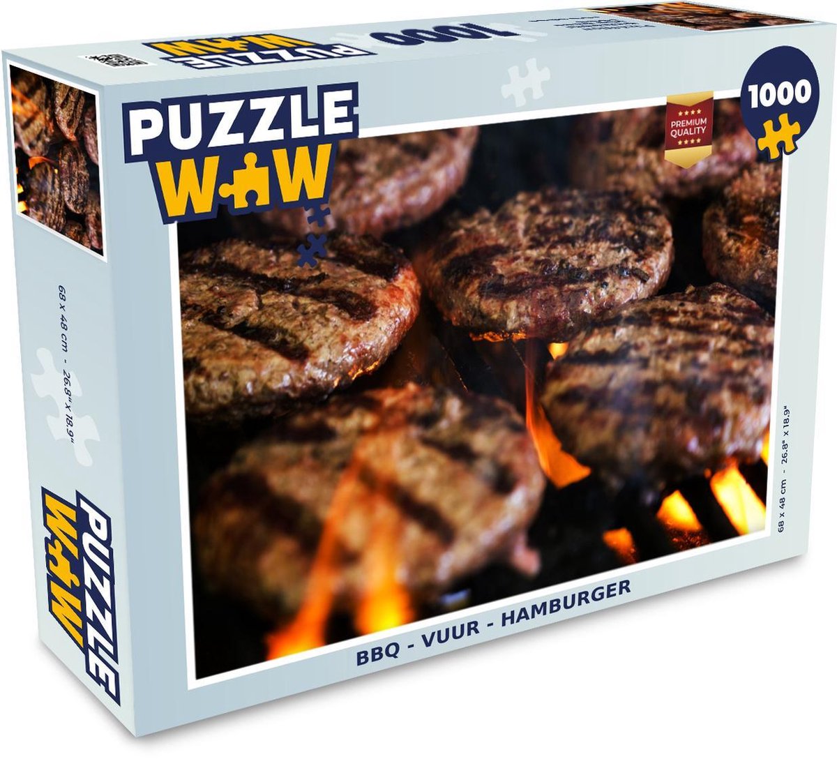 Puzzel - Puzzel 1000 stukjes volwassenen - BBQ - Vuur - Hamburger - Legpuzzel