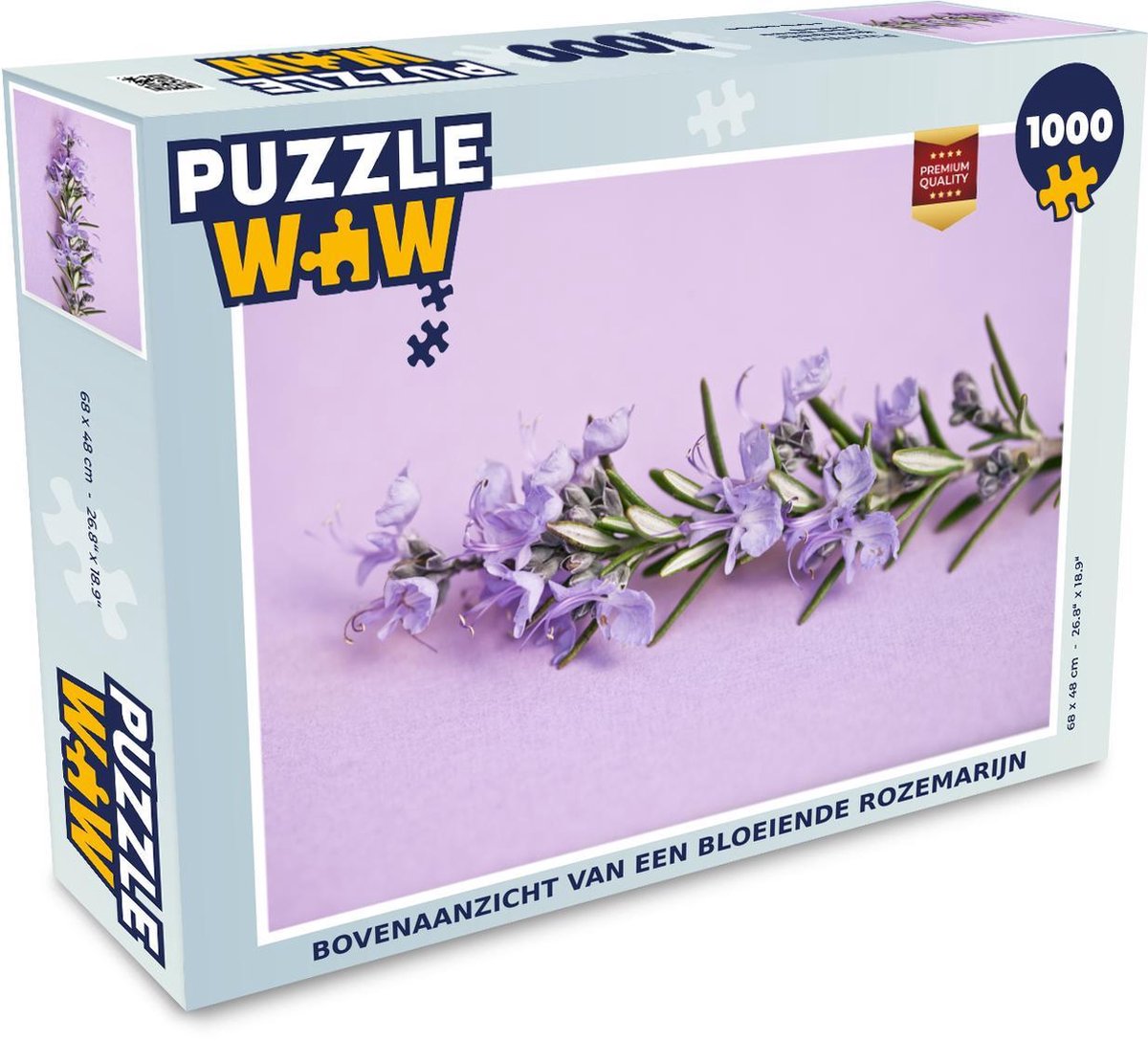 Puzzel - Puzzel 1000 stukjes volwassenen - Bovenaanzicht van een bloeiende rozemarijn - Legpuzzel