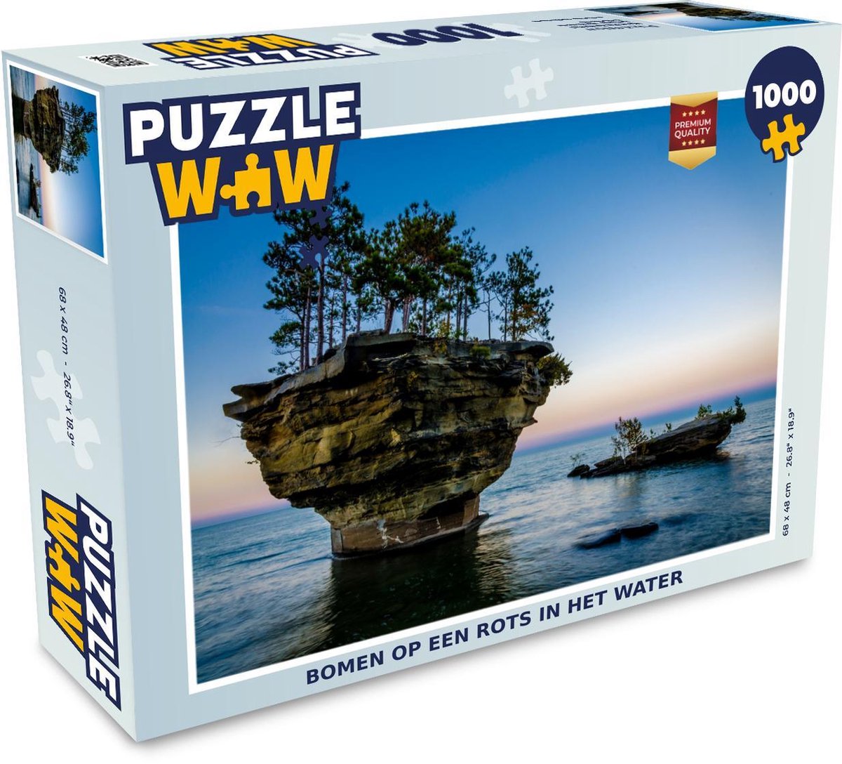Puzzel 1000 stukjes volwassenen Michigan 1000 stukjes - Bomen op een rots in het water  - PuzzleWow heeft +100000 puzzels