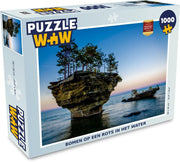 Puzzel 1000 stukjes volwassenen Michigan 1000 stukjes - Bomen op een rots in het water  - PuzzleWow heeft +100000 puzzels