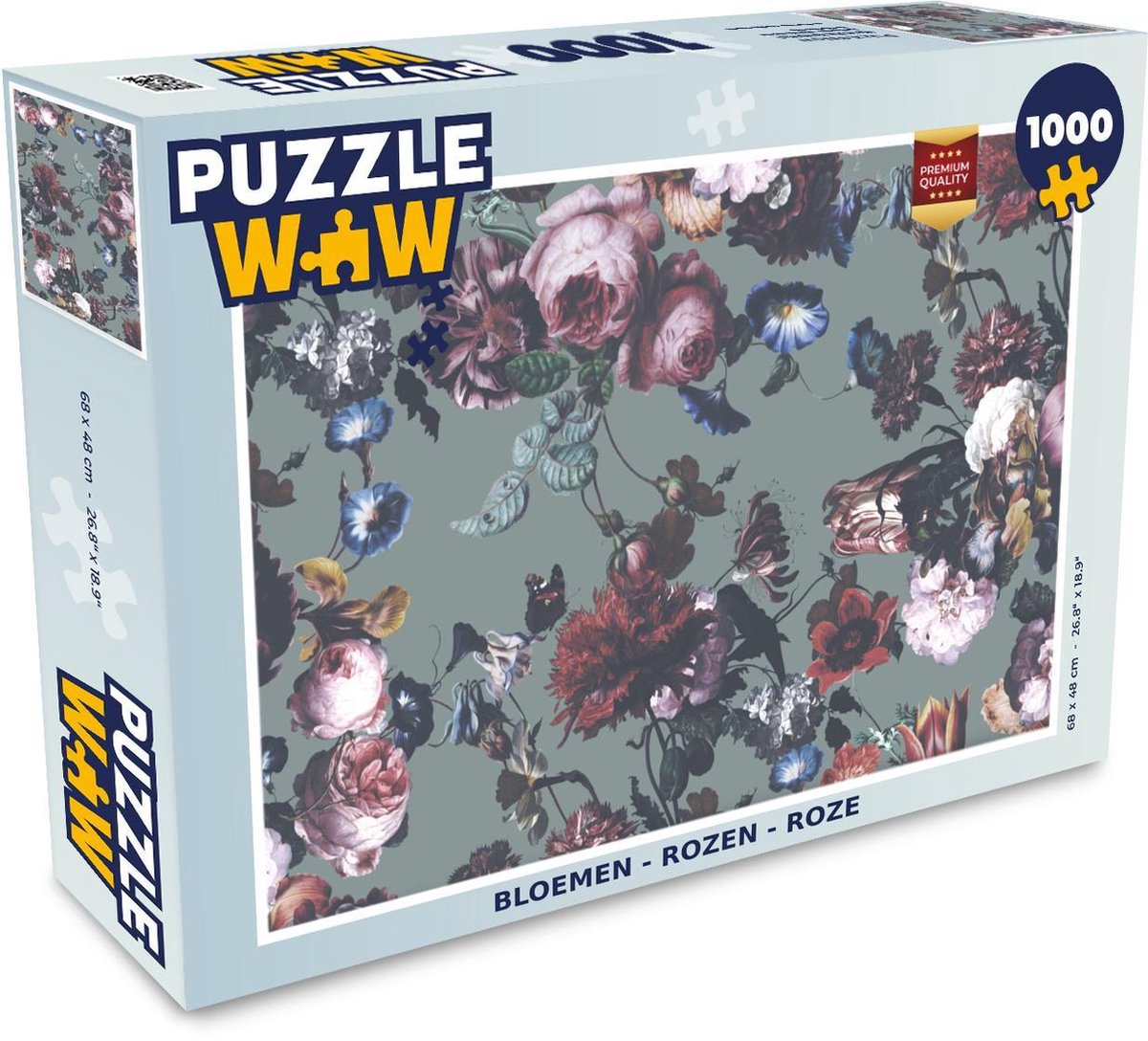 Puzzel - Puzzel 1000 stukjes volwassenen - Bloemen - Rozen - Roze - Legpuzzel