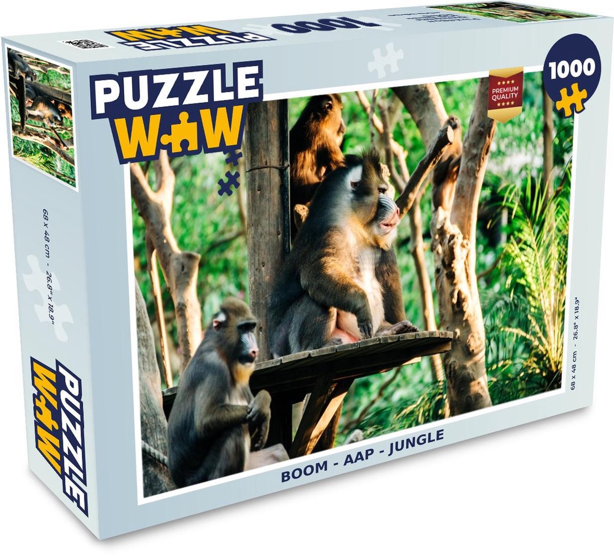 Puzzel - Puzzel 1000 stukjes volwassenen - Boom - Aap - jungle - Legpuzzel