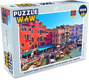 Puzzel 1000 stukjes volwassenen Rialto Bridge 1000 stukjes - Uitzicht vanaf de Rialtobrug op de huizen van Venetië puzzel 1000 stukjes  - PuzzleWow heeft +100000 puzzels