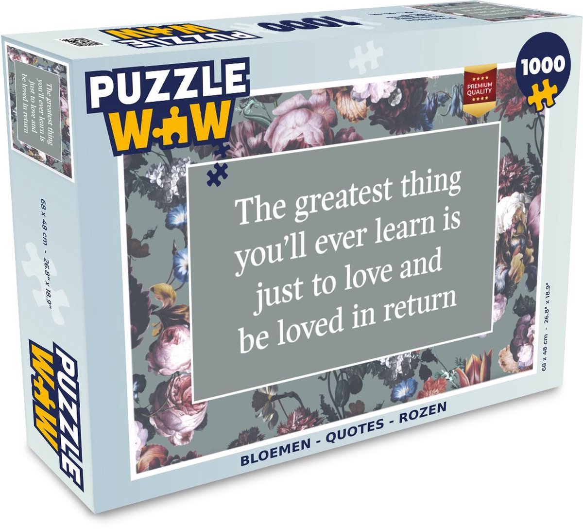 Puzzel - Puzzel 1000 stukjes volwassenen - Bloemen - Quotes - Rozen - Legpuzzel