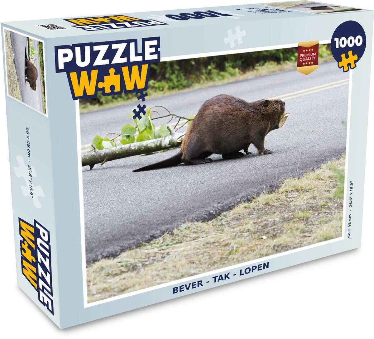 Puzzel - Puzzel 1000 stukjes volwassenen - Bever - Tak - Lopen - Legpuzzel